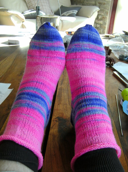 Neonsocken pink/lila