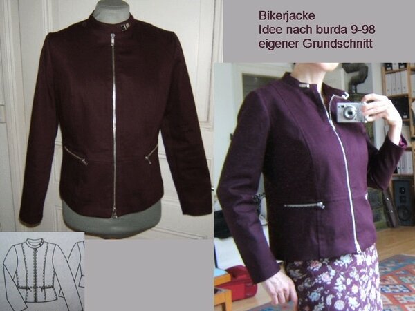 Jacke mit Kragen im Bikerstil