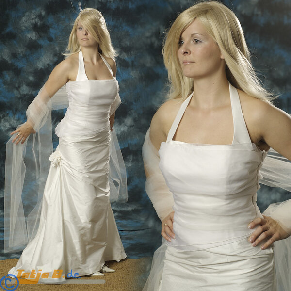 Brautkleid mit Raffung