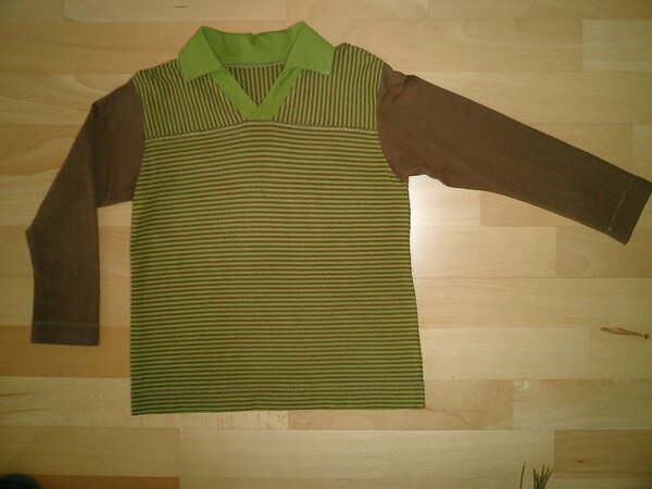 Langarmshirt, gestreift, mit Kragen