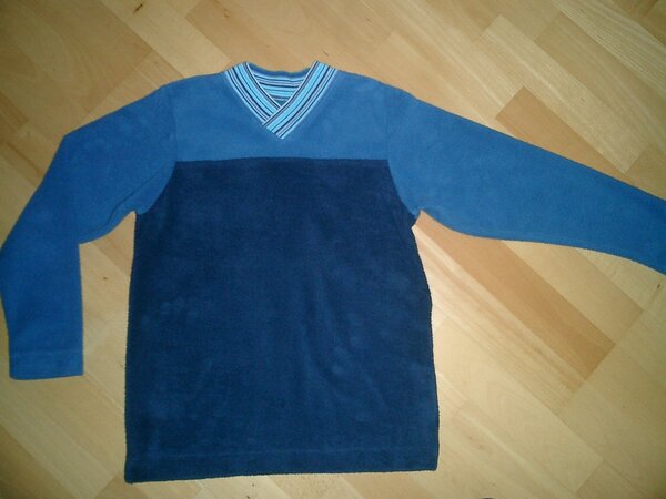 Pulli aus Baumwollfleece, jeansblau-blau