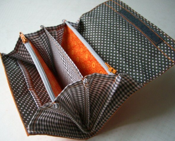 Geldbörse orange/grau
