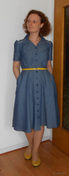 Hemdblusenkleid in blau