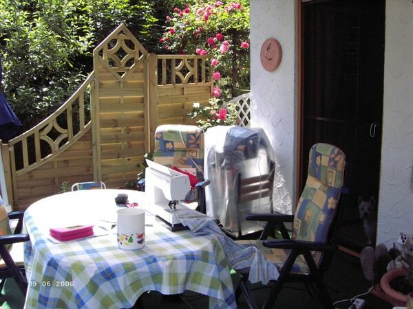Mein Nähplatz im Garten