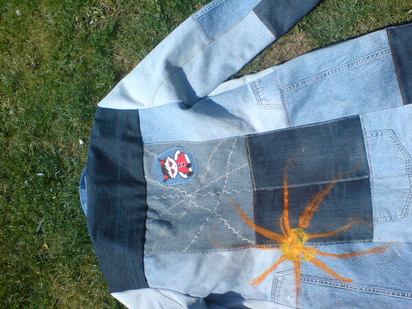 Mantel aus alten Jeans HINTEN