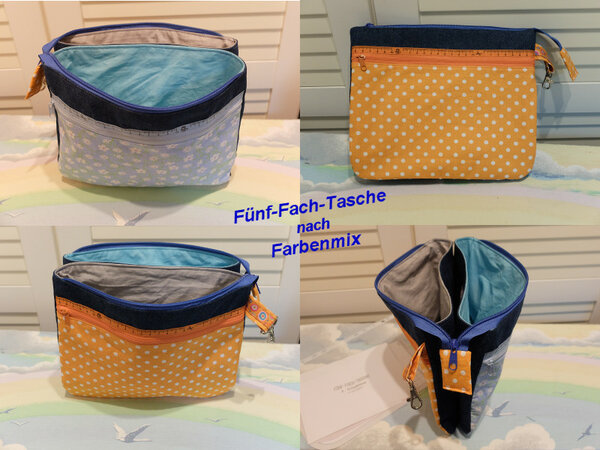 Fünf Fach Tasche (Farbenmix)