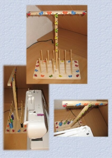 Garnrollenständer für die Stickmaschine