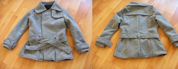 Graue Wolljacke