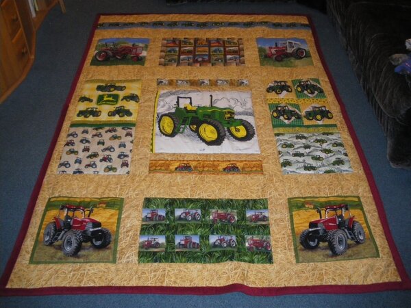 Eine Kuscheldecke für die kleinen Traktor-Fans