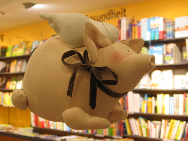 Fliegendes Heiligenscheinschwein
