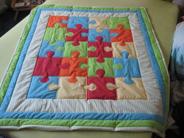 bunter Puzzle-Quilt