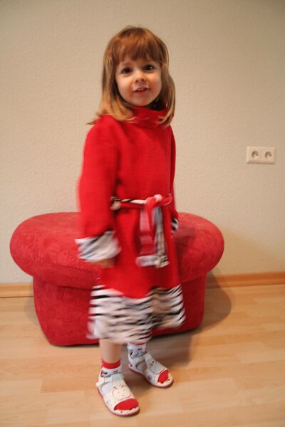 Winterkleid mit Zebra