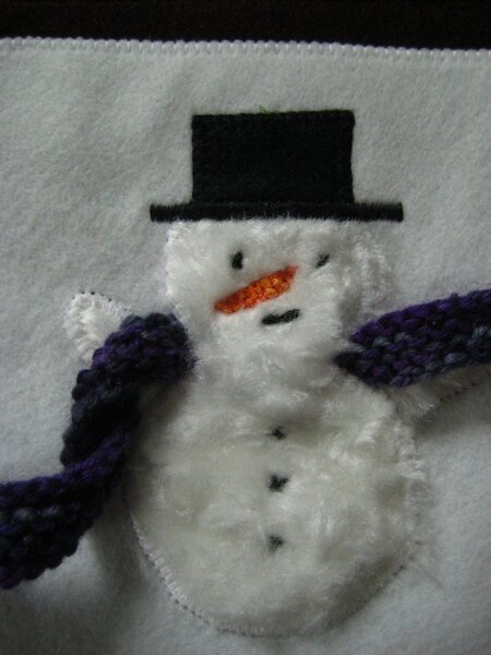 Detail Schneemann Schal offen