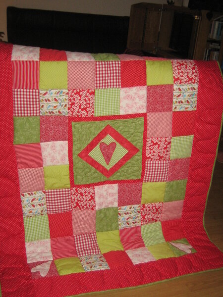 meine erste große Patchworkdecke