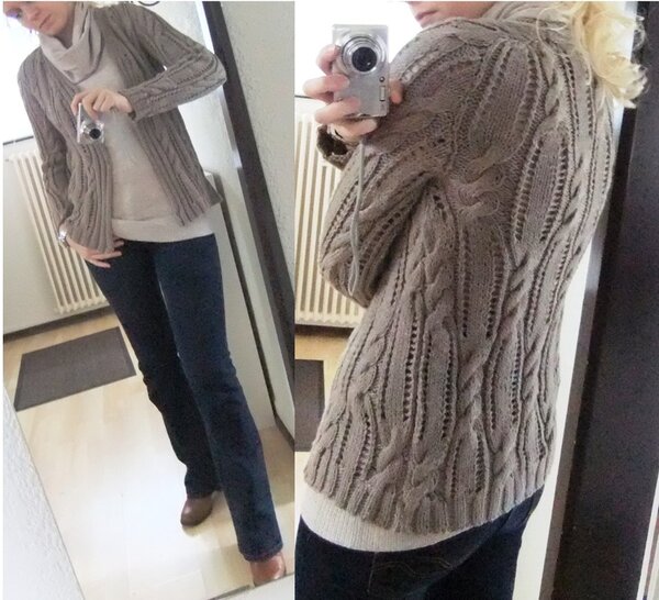 Strickjacke beige