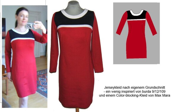 Jerseykleid mit Color-blocking