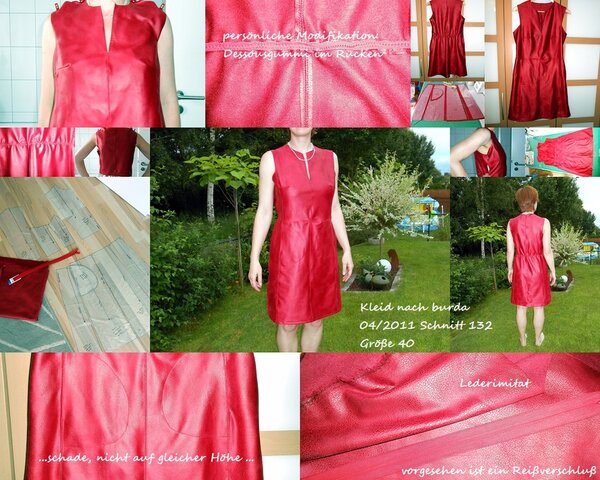 Lederimitatkleid  No.132 aus der burda 04/2011