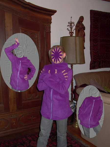 lila Fleecejacke .......