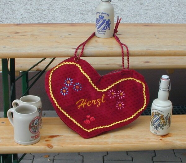 Herztasche - Lebkuchenherztasche