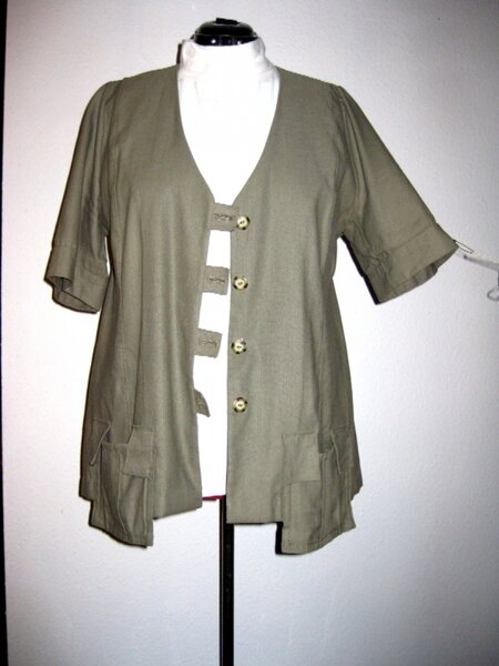 Jacke -reines Leinen mit aufgesetzten Taschen