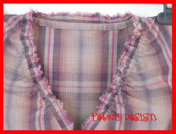 Ausschnitt der Madraskaro-Bluse