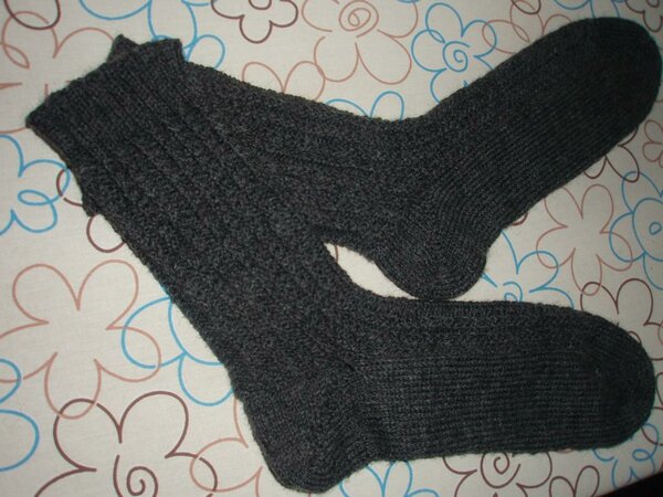 Mustersocken für Herren verkehrt-herum gestrickt