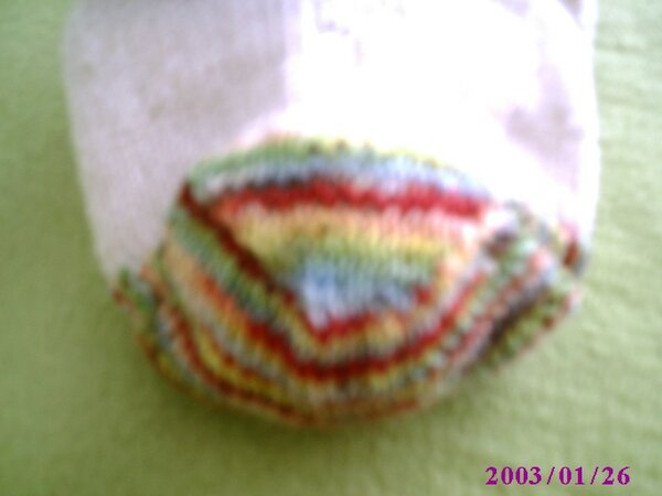 Herzchenferse von Socken ab Spitze gestrickt