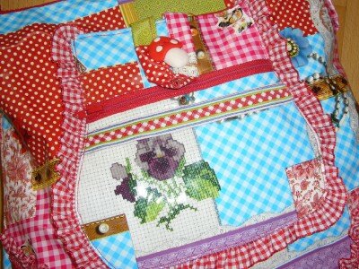 * Wachstuch Patchwork Tasche *