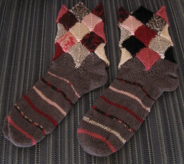 Echte Patchworksocken - nicht aus einem Knäuel gestrickt