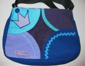 Kleine Patchworktasche blau/ lila