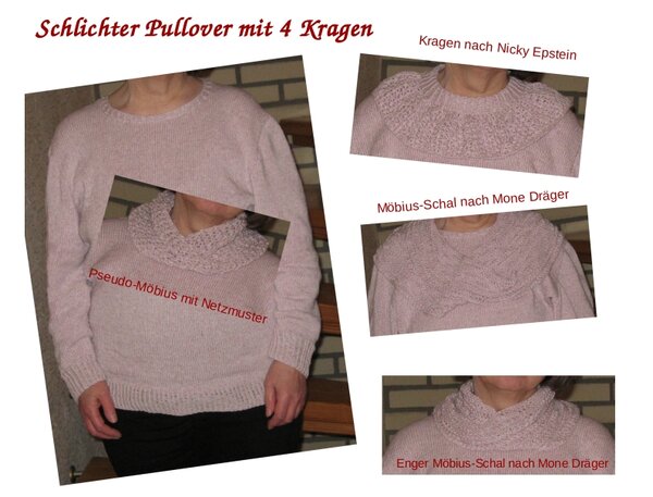 Schlichter Pullover mit vier Kragen