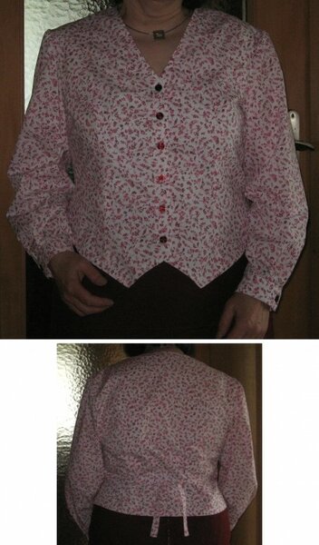 Spenzerbluse mit Blümchendruck