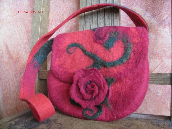 Rosenrot Filztasche