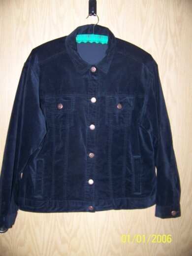 Samtjacke im Jeansjacken-Stil
