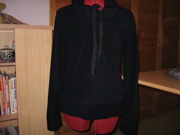 Langarmshirt mit grossem Rollkragen, Fleeceshirt