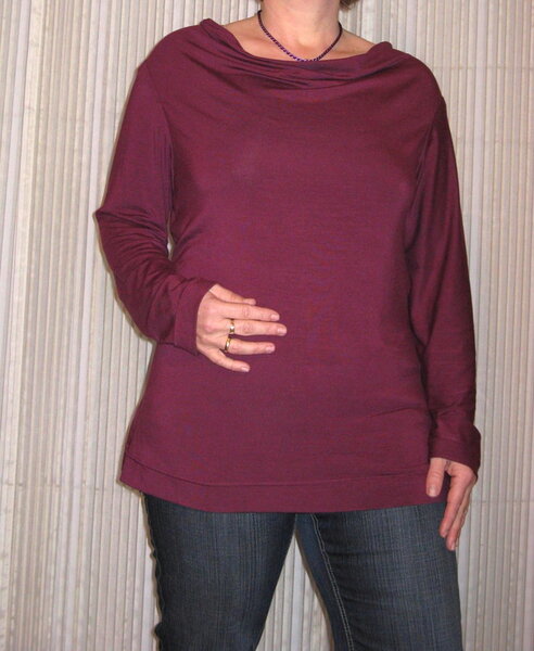 Shirt mit Wasserfall-Ausschnitt