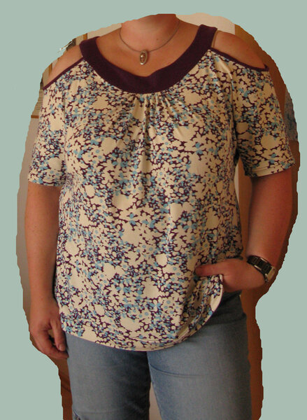 Schulterfreies Shirt Burda 6/2008 Modell 123