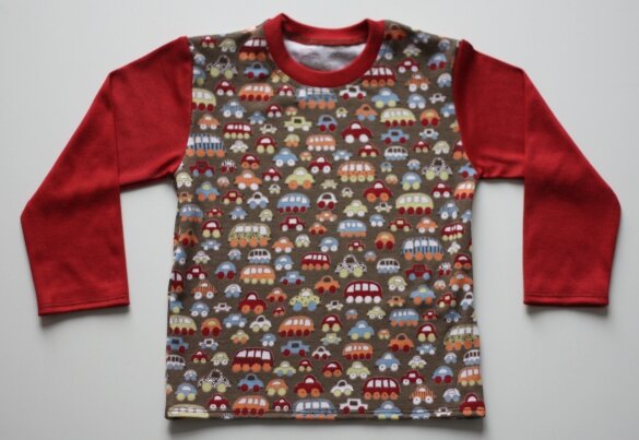 Töff Töff Shirt braun-dunkelrot