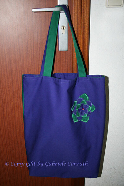 Stofftasche in Blau-Grün