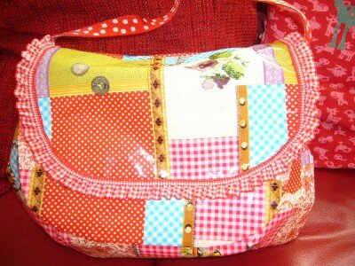 * Wachstuch-Patchwork-Tasche*