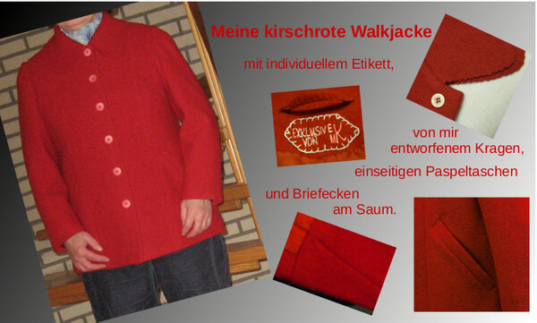 Walkjacke in kirschrot