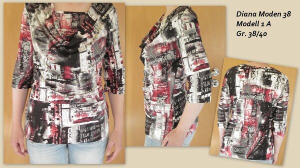 Wasserfall-Shirt Mod. 1A aus der Diana Moden 38