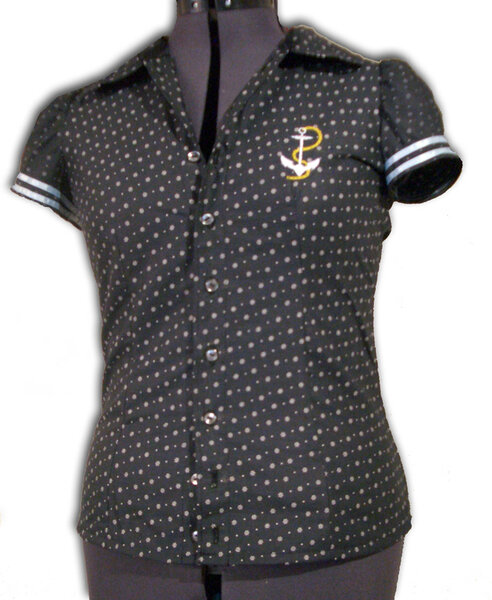 Matrosen-style Pin up Bluse