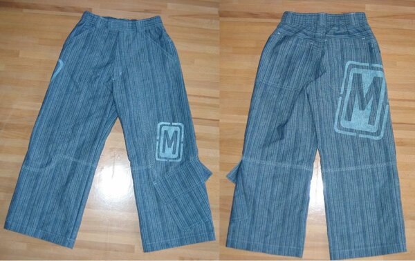 Leinenhose mit Druckmotiv