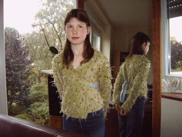 Wickeljacke aus Zottelstoff