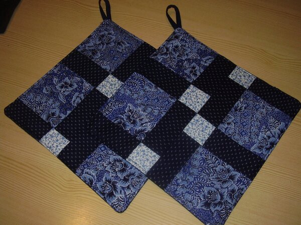 Blaue topflappen
