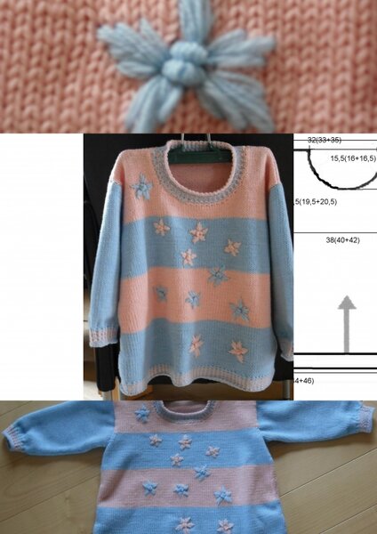 Pullover mit Blütenstickerei für Mädchen
