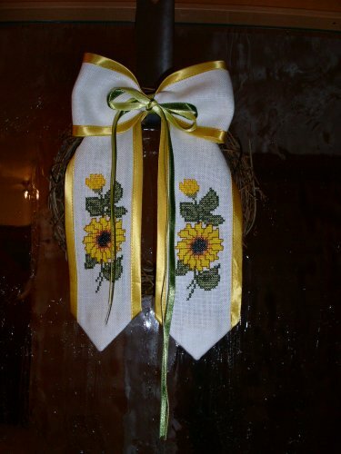 Türschleife mit Sonnenblumen