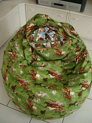 Sitzsack aus Pferdestoff