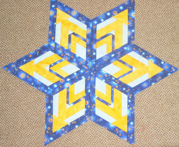 Stern in blau gelb